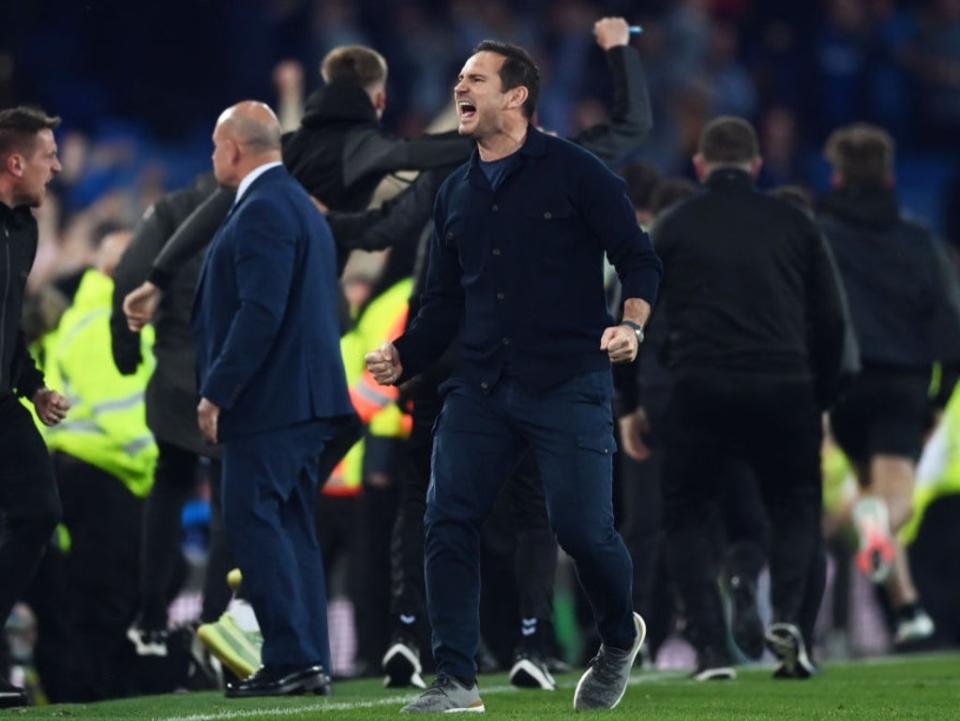 Frank Lampard celebrates Everton’s victory (Getty Images)