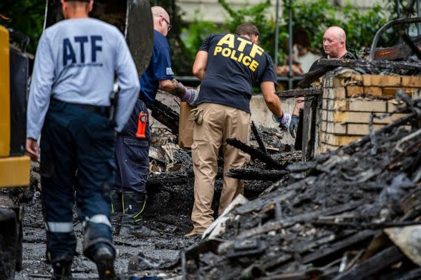 PHOTO: In this June 29, 2021, file photo, various law enforcement agencies were on the scene at a duplex in Raytown, Mo., to investigate the cause of an explosion that killed one person and injured several others. (Rebecca Slezak/The Kansas City Star via AP, FILE)