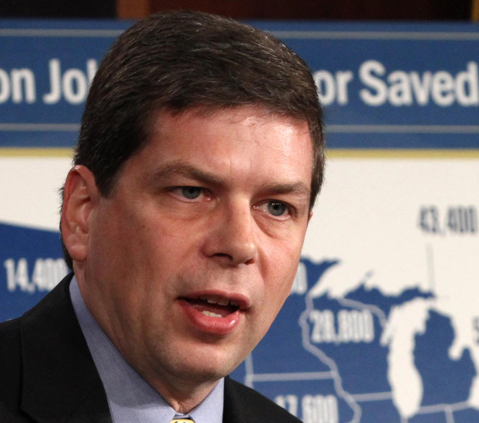 In this March 28, 2012 file photo, Sen. Mark Begich, D-Alaska speaks on Capitol Hill in Washington. (AP Photo/Jacquelyn Martin, File)