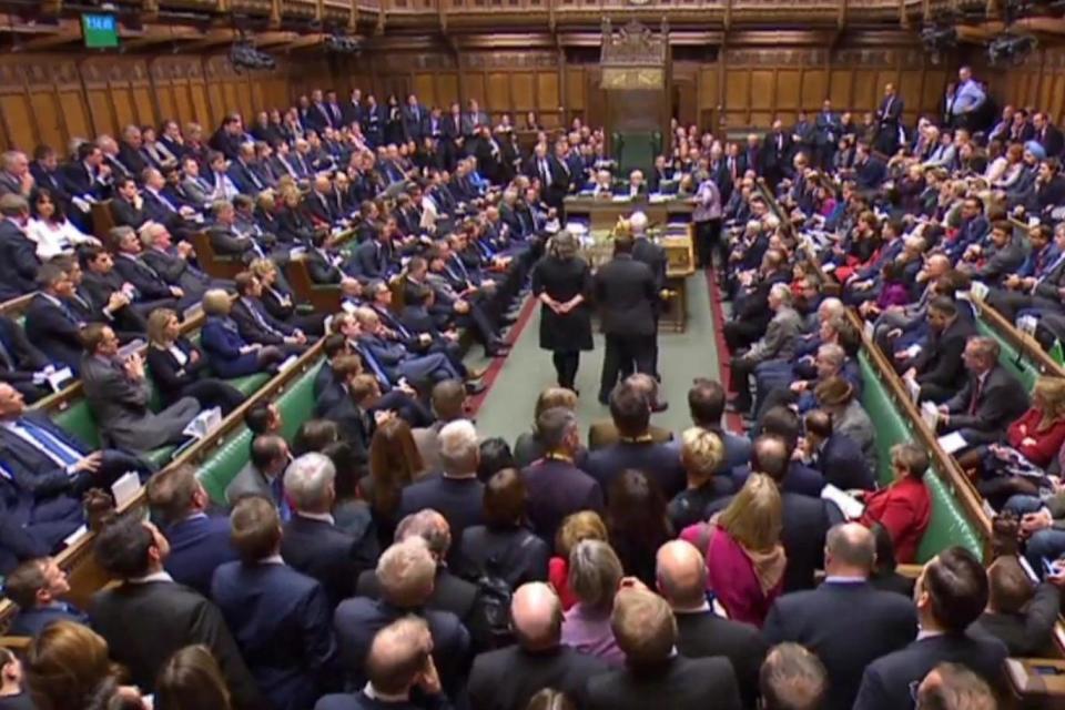 A packed House of Commons voted on the EU Withdrawal Bill amendment on Wednesday. (AFP/Getty Images)