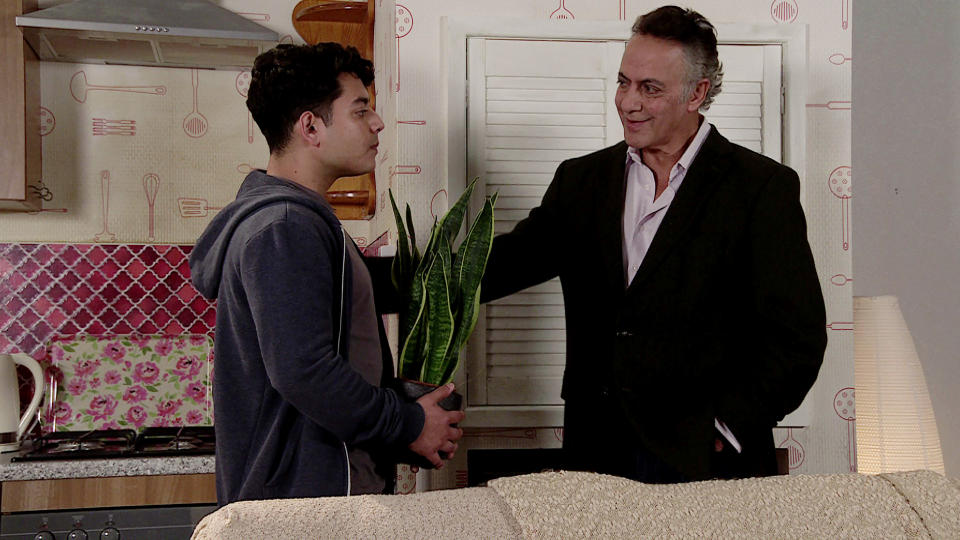 FROM ITV

STRICT EMBARGO - No Use Before Tuesday 24th October 2023

Coronation Street - Ep 1109798

Monday 30th October 2023

On Bernieâ€™s advice, Dev Alahan [JIMMI HARKISHIN] calls at the precinct flat intent on making peace with Aadi Alahan [ADAM HUSSAIN]. But how will Dev feel when he discovers Aadi has got a job stacking shelves at Freshco?  

Picture contact - David.crook@itv.com

This photograph is (C) ITV and can only be reproduced for editorial purposes directly in connection with the programme or event mentioned above, or ITV plc. This photograph must not be manipulated [excluding basic cropping] in a manner which alters the visual appearance of the person photographed deemed detrimental or inappropriate by ITV plc Picture Desk. This photograph must not be syndicated to any other company, publication or website, or permanently archived, without the express written permission of ITV Picture Desk. Full Terms and conditions are available on the website www.itv.com/presscentre/itvpictures/terms
