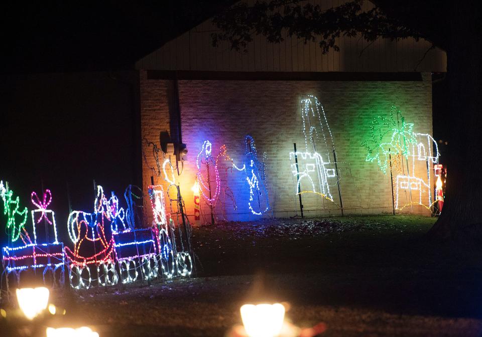Christmas displays lining Ewing Park in Ellwood City a few years ago.