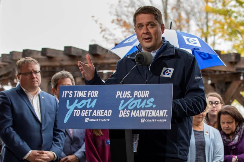 Leader of Canada's Conservatives campaigns in Fredericton