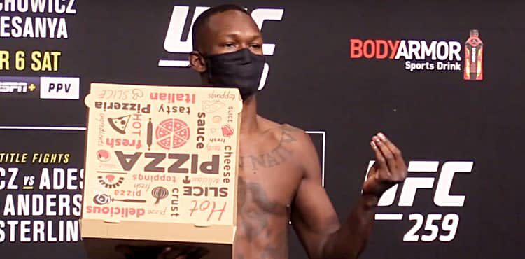 UFC 259 weigh-in results Israel Adesanya