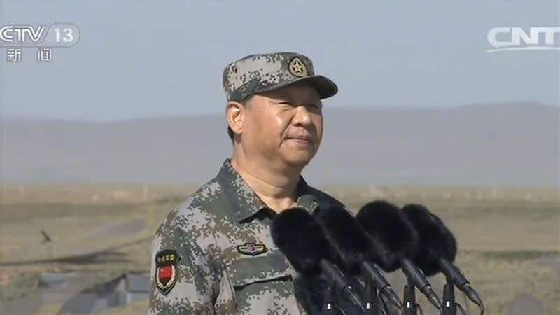 中國領導人習近平出席解放軍建軍90週年大會（圖／翻攝央視畫面）