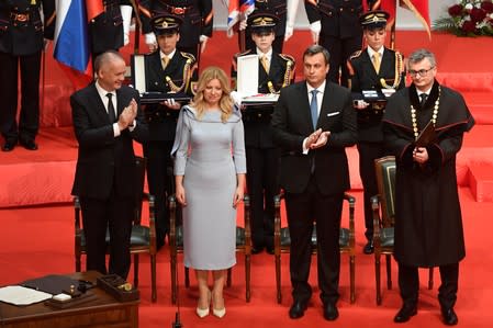 Slovakia's President Zuzana Caputova takes office in Bratislava