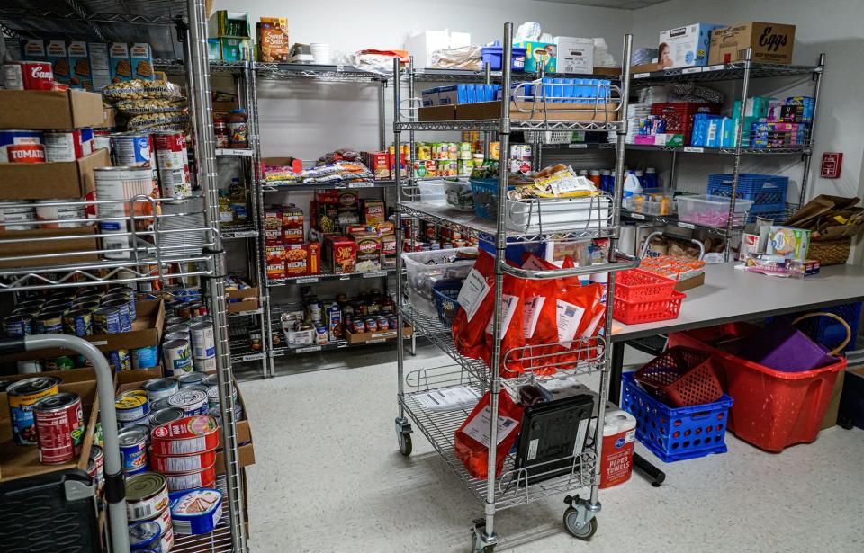 Donated food stuffs on Tuesday, June 29, 2022, at the Delaware Township Trustees Food Pantry. 