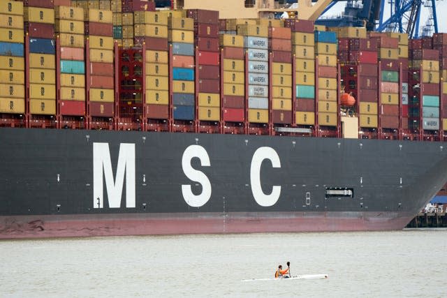 MSC Loreto at the Port of Felixstowe