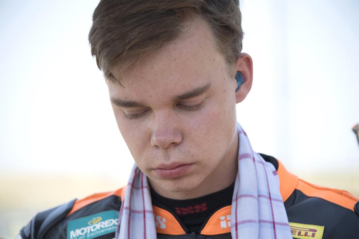 MISANO ADRIATICO, ITALY - JUNE 13: Victor Steeman and Netherlands and Freudenberg KTM WorldSSP Team prepares to start on the grid during the WorldSuperSport300 Race 2 during the WorldSBK Misano - Race 2 on June 13, 2021 in Misano Adriatico, Italy. (Photo by Mirco Lazzari/Getty Images)