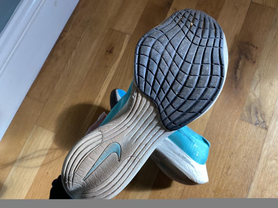 A photo of the outsole of the Nike Vaporfly Next% 2