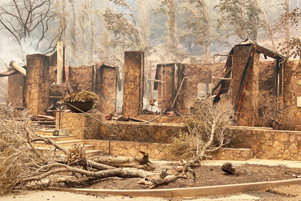 The burned remains of Calistoga Ranch in Napa Valley, Calif., on Sept. 28, 2020. (State Sen. Bill Dodd)
