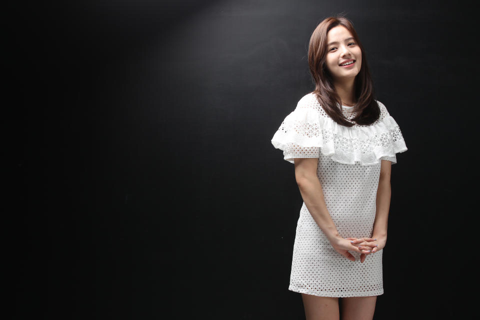Song Yoo-Jung poses for photographs 