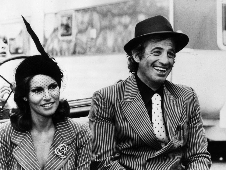 Belmondo and Raquel Welch in 1977’s ‘L'animal’ (Getty)