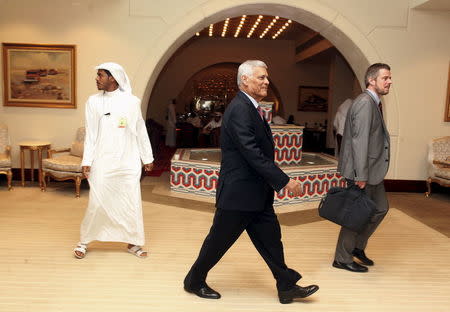 OPEC Secretary General Abdallah Salem el-Badri arrives to a meeting between OPEC and non-OPEC oil producers, in Doha, Qatar April 17, 2016. REUTERS/Ibraheem Al Omari