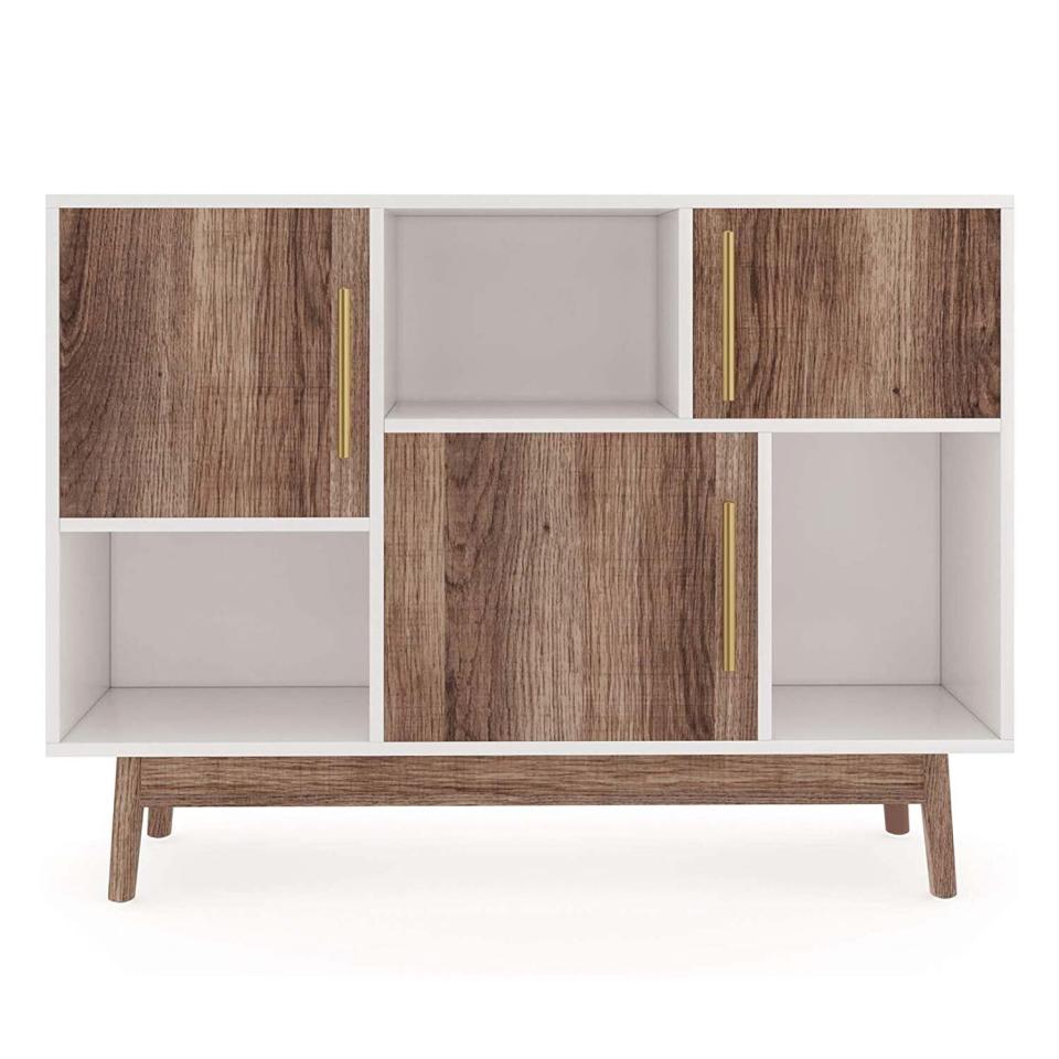 Nathan James Ellipse Multipurpose Storage Cabinet with Display Shelves and Doors