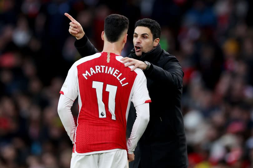 Gabriel Martinelli has been replaced in Mikel Arteta's Arsenal team by Leandro Trossard