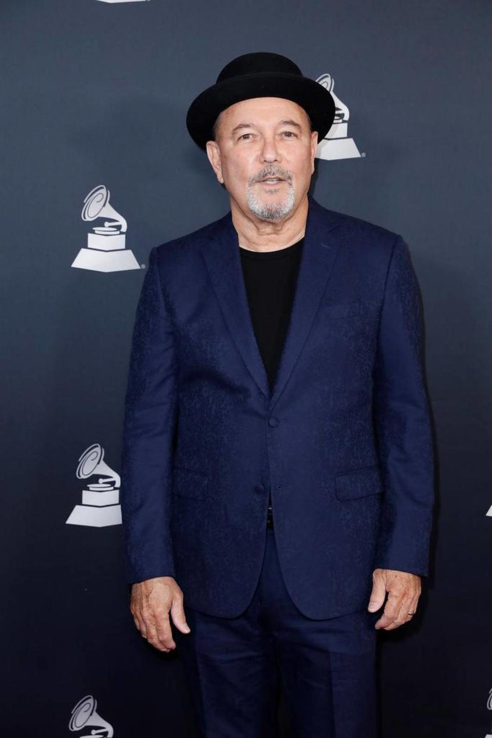 Musician Ruben Blades arrives on the red carpet for the 2021 Latin Recording Academy Person of the Year Gala honoring Ruben Blades, at the Michelob Ultra Arena at the Mandalay Bay events center in Las Vegas, Nevada.