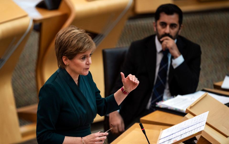 Nicola Sturgeon defended Humza Yousaf’s claims that people should ‘think twice’ before dialling 999 - Andy Buchanan/PA Wire