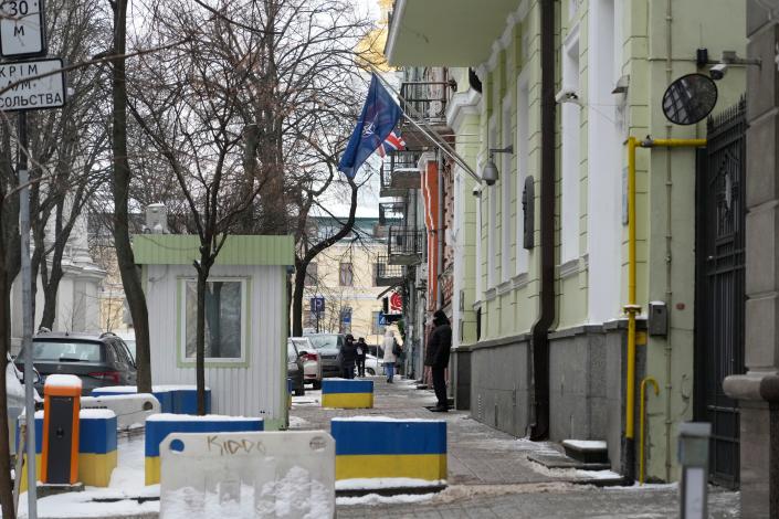 Britain announced Jan. 24 it is withdrawing some diplomats and dependents from its embassy in Kyiv. The Foreign Office said the move was &quot;in response to the growing threat from Russia.&quot;