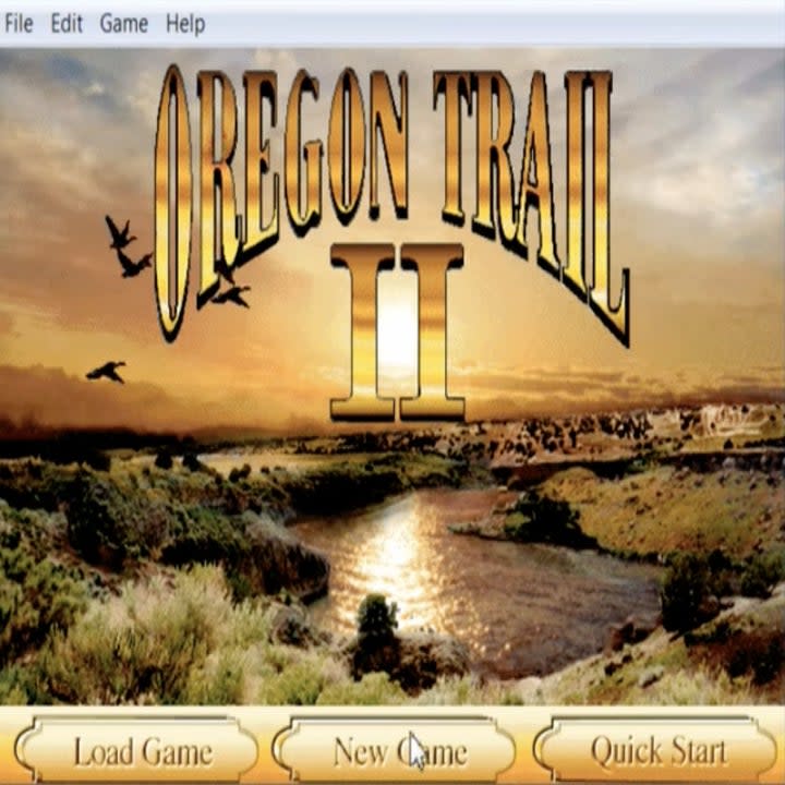 The Oregon Trail 2 start screen