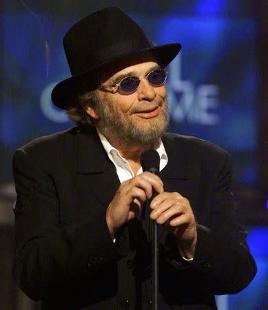 Country music legend Merle Haggard introduces Charlie Pride at the 34th annual Country Music Association Awards show at the Grand Ole Opry House in Nashville, Tennessee, in this file photo taken October 4, 2000. REUTERS/Stringer/Files