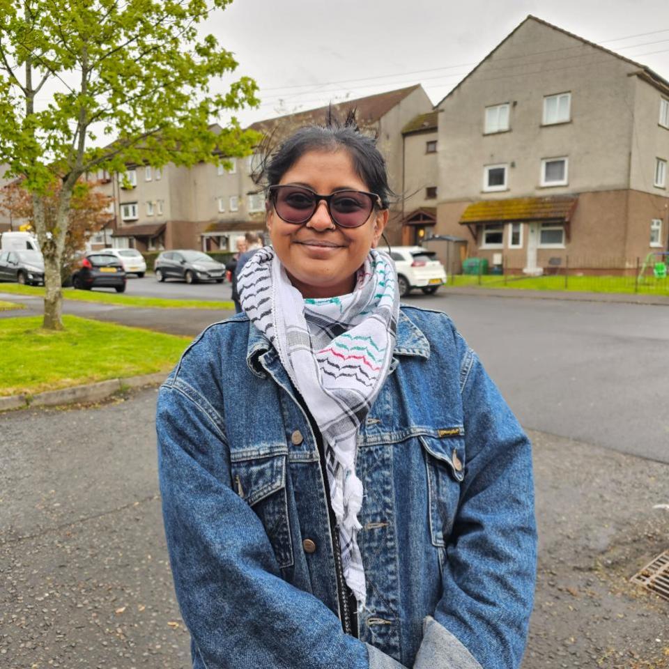 Glasgow Times: Cheryl Govind showed up to support the protest