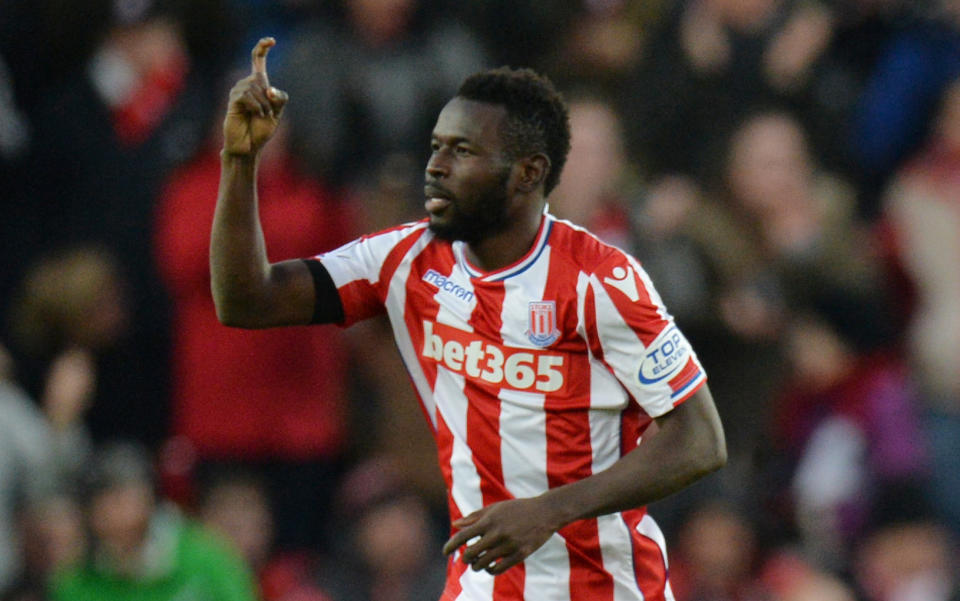 Mame Biram Diouf has been deployed all over the field for Stoke this season but started the game upfront against Huddersfield