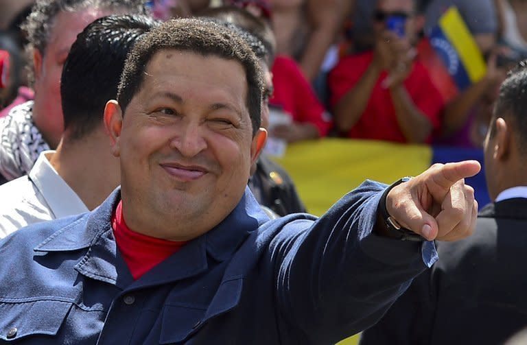 Venezuelan President Hugo Chavez, pictured before voting in Caracas, on October 7, 2012. Chavez was recovering after a successful cancer operation in Cuba, his vice president and chosen successor said