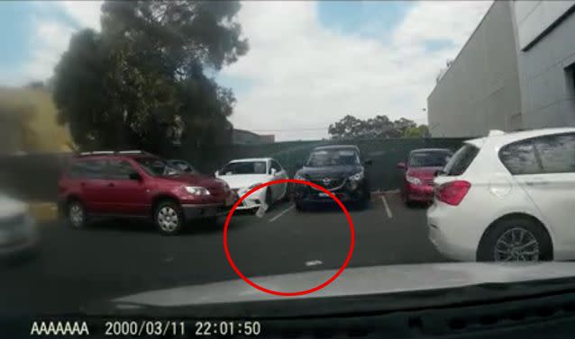 It appeared to be two $50 notes. Source: Dash Cam Owners Australia