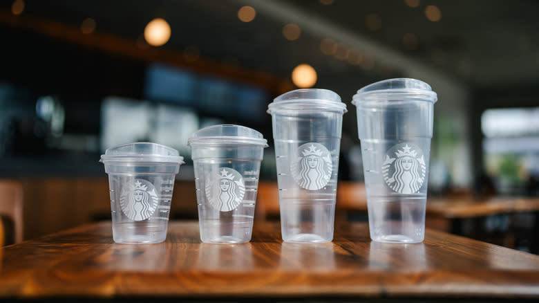 New Starbucks cups with lids