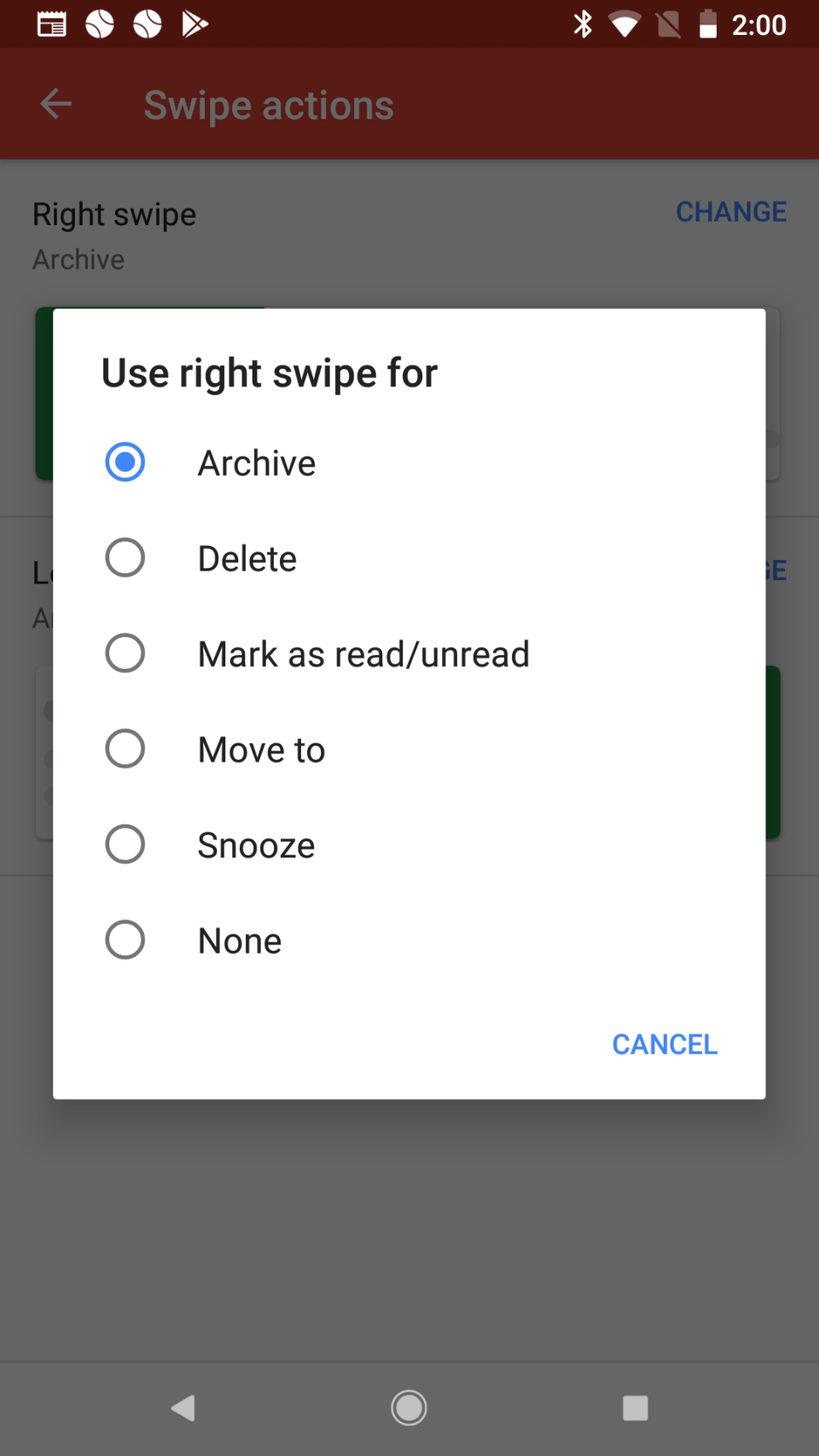 While swipe gestures to deal with your email have been around for some time,