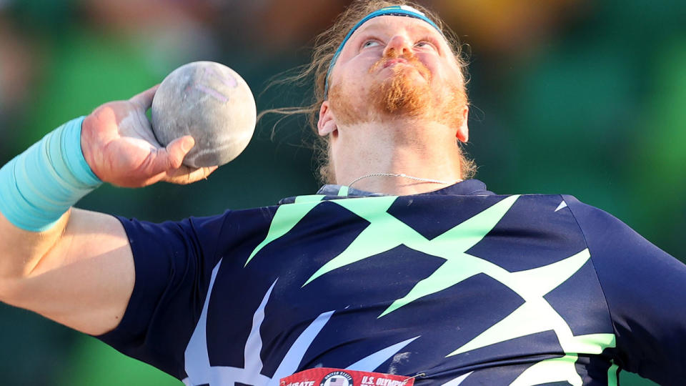 Ryan Crouser, pictured here in action at the US Olympic Track and Field Trials.