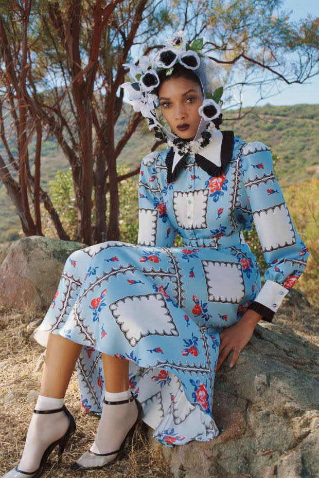 <p>A look from the Rodarte Spring 2021 collection. </p>