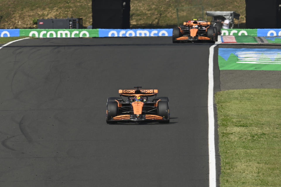 Oscar Piastri wins first F1 race in McLaren with Norris at