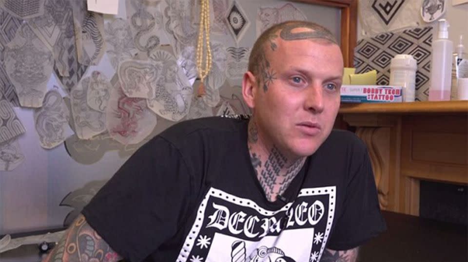 Aaron said he was denied service at HeadQuarters Viaduct because of his tattooes. Source: Newshub