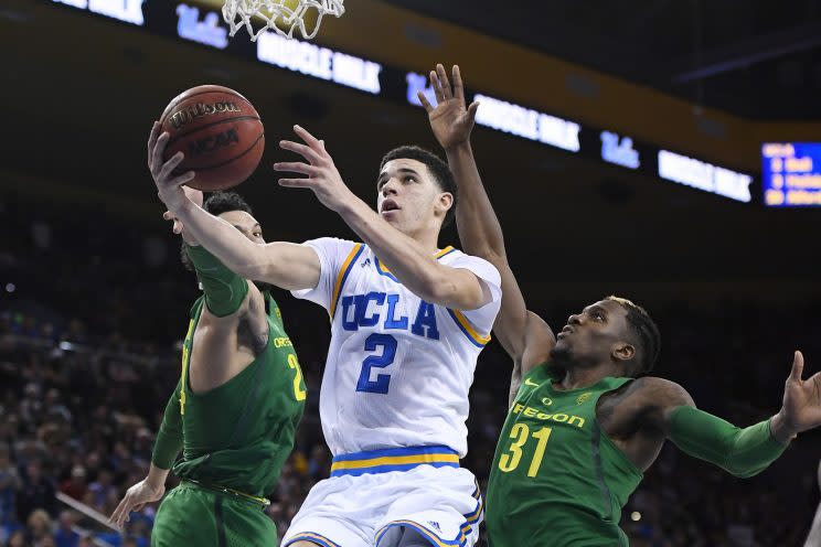 Lonzo Ball and the Bruins head into the Pac-12 tournament with plenty of confidence. (Getty)
