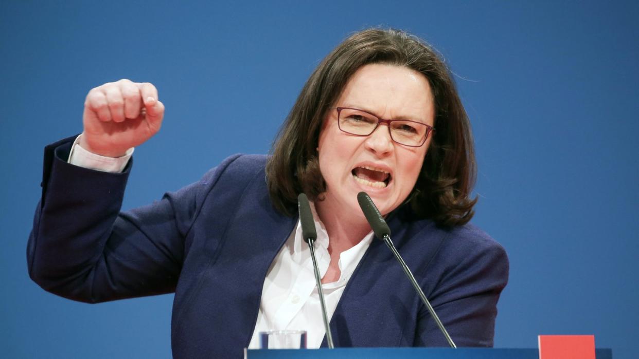 Andrea Nahles soll nichts weniger als die SPD retten - so hoffen es zahlreiche Sozialdemokraten. Foto: Oliver Berg