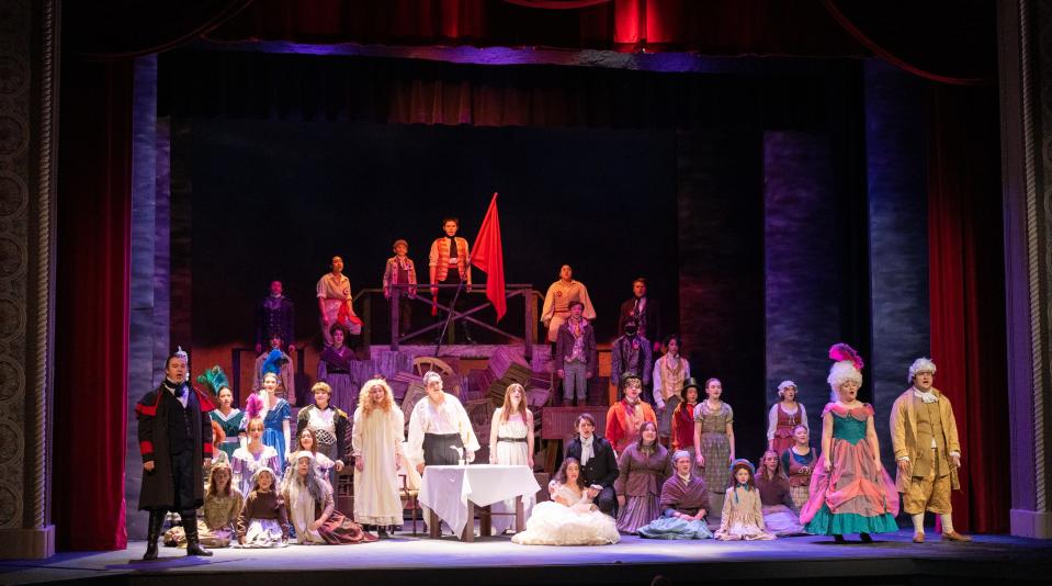 The cast of "Les Miserables (School Edition)" is pictured in January at the Croswell Opera House. The Croswell received two grants from the Michigan Arts and Culture Council for the 2023 fiscal year. One grant will support the theater's general operations, while the other will help pay for improvements to the back of the building.