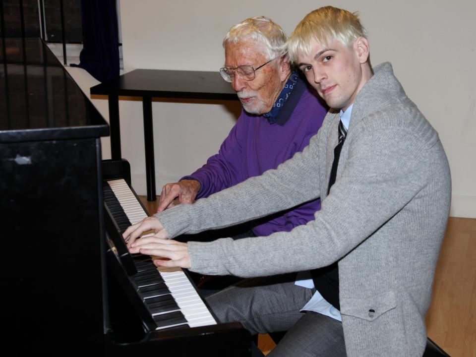 Aaron Carter in Rehearsals with creator Tom Jones for his Off-Broadway stage debut in 'The Fantasticks."