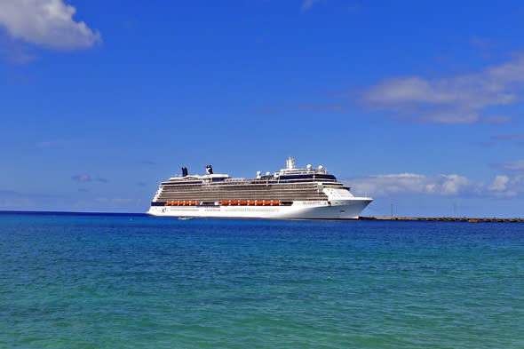 The Celebrity Silhouette, the fourth of five Solstice-class cruise ships operated by Celebrity Cruises, a subsidiary of Royal Caribbean Cruises Ltd., is docked in St. Croix, United States Virgin Islands on Saturday, 17 December 2011. The Silhouette was launched in July, 2011. The ship is 1,033 feet (315 m) long and can carry 2,885 passengers. Photo: Ron Sachs