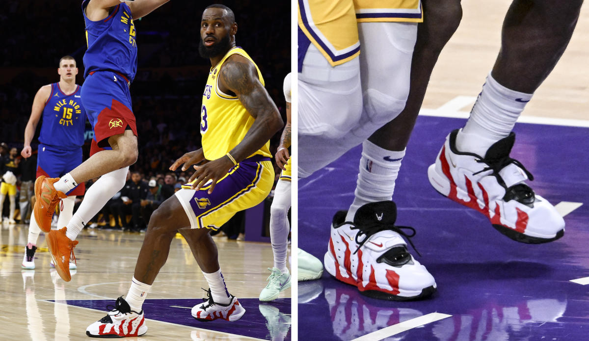 LeBron James Wears Nike Deion Sanders Hybrid Sneaker in New Colorway ...