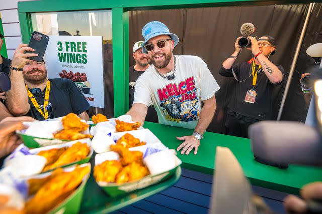 <p>Medium Rare</p> Travis Kelce at Kelce Jam presented by Jim Beam.