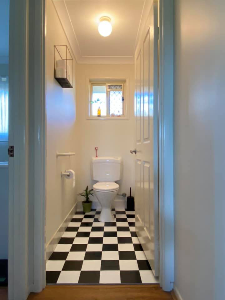 Bunnings bathroom makeover tiles