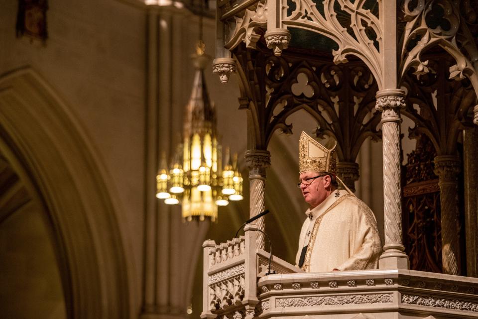 Cardinal Joseph W. Tobin, Archbishop of Newark, commemorates the 20th Anniversary of 9/11 with a remembrance ceremony at the Cathedral Basilica of the Sacred Heart in Newark on Wednesday, September 8, 2021.  