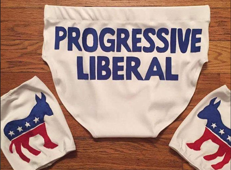 The wrestling attire worn by “The Progressive Liberal.”