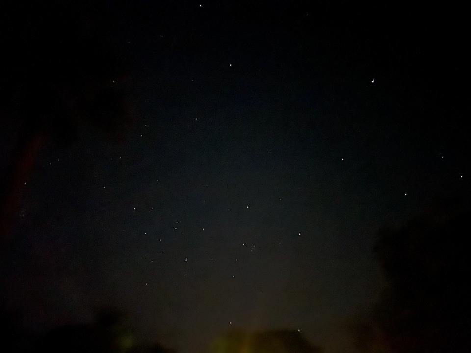 black sky with a few visible stars