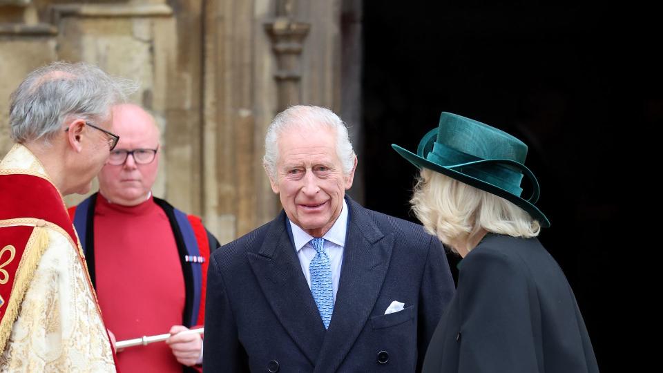 charles and camilla arriving at church 