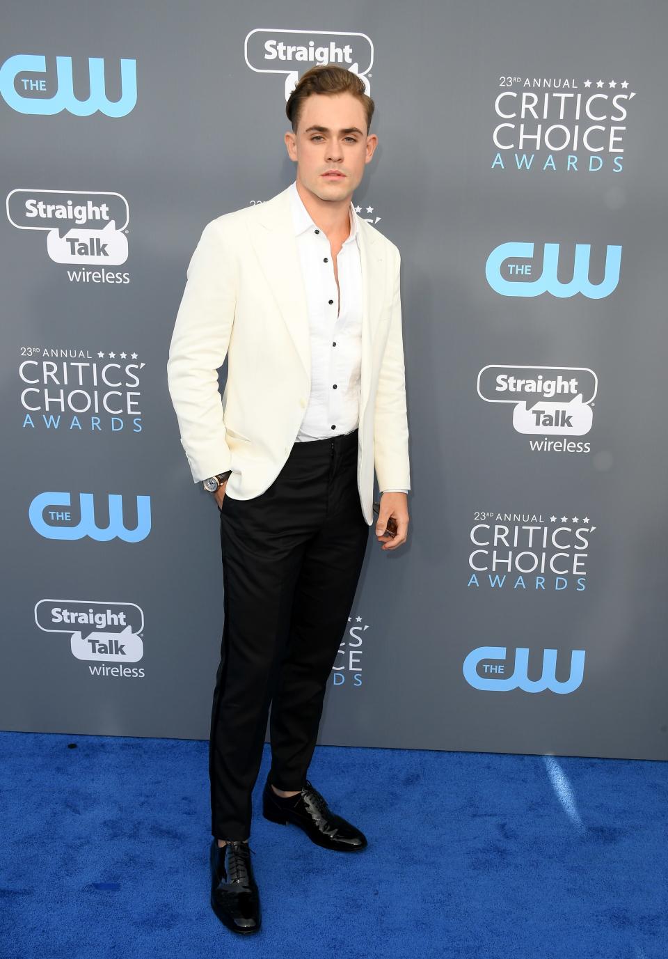 Dacre Montgomery in Brunello Cucinelli with Tod's shoes and a Montblanc watch and cufflinks