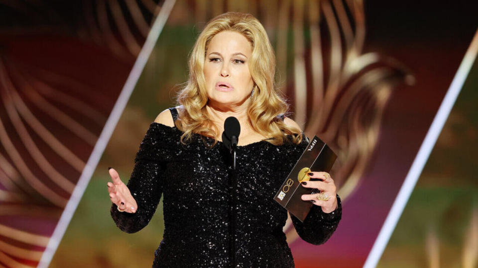 Jennifer Coolidge presenting at the 2023 Golden Globes