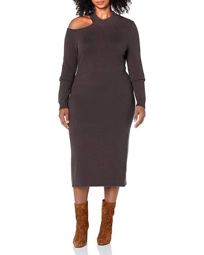 4) Aaron Cutout Mock Neck Midi Sweater Dress